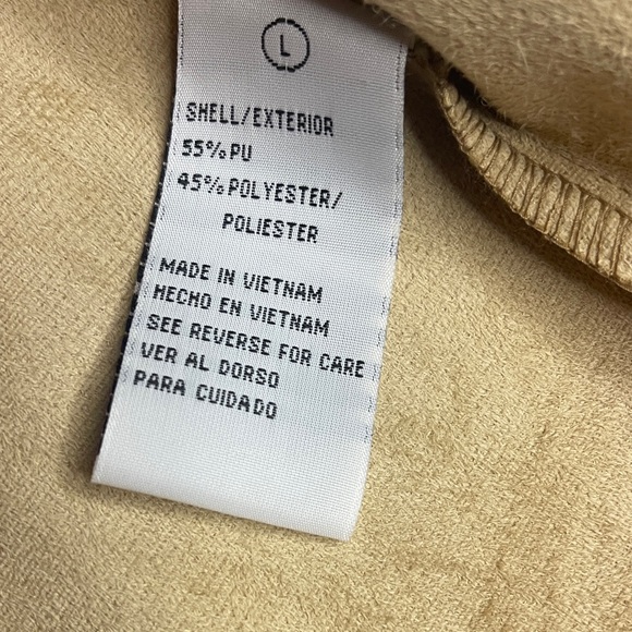 Faux Tan Leather cropped Jacket/blazer- size L - Picture 4 of 11